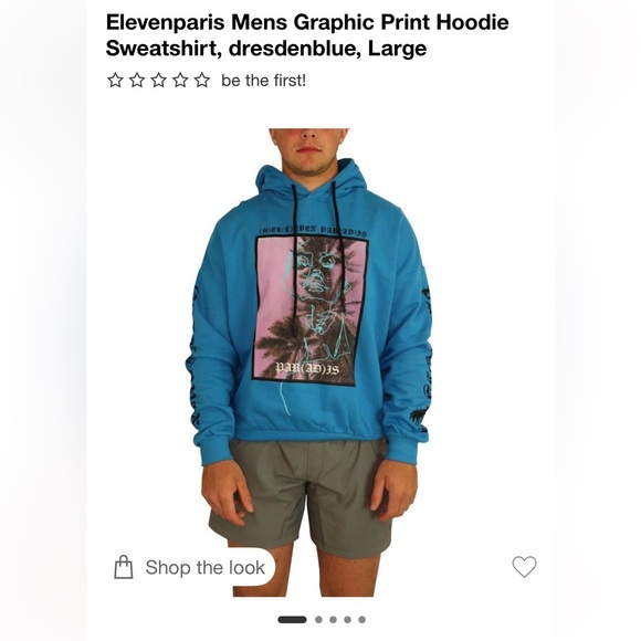 Eleven Paris Blue Hoodie with Purple Graphic - Picture 13 of 13